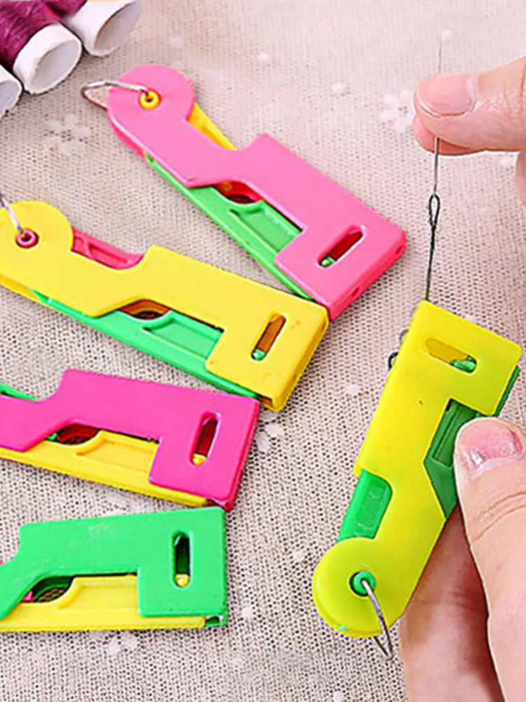 1/3/5pcs Random Color Threader Elderly Guide Needle Easy Device Convenient Automatic Sewing Needle Threader Thread Guide Tool