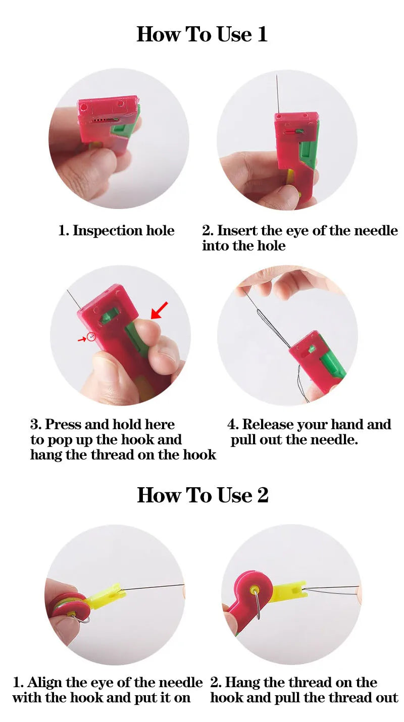 1/3/5pcs Random Color Threader Elderly Guide Needle Easy Device Convenient Automatic Sewing Needle Threader Thread Guide Tool