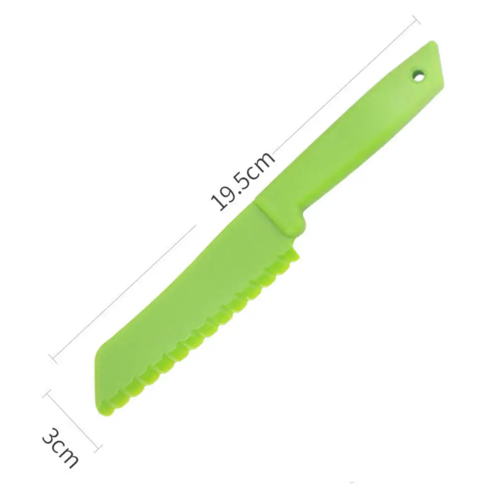 Colorful Children's Safe Cooking Knife Chef Nylon Knives Fruit Bread Cake Salad Lettuce Knifies  Plastic Kitchen Tools Set 2022