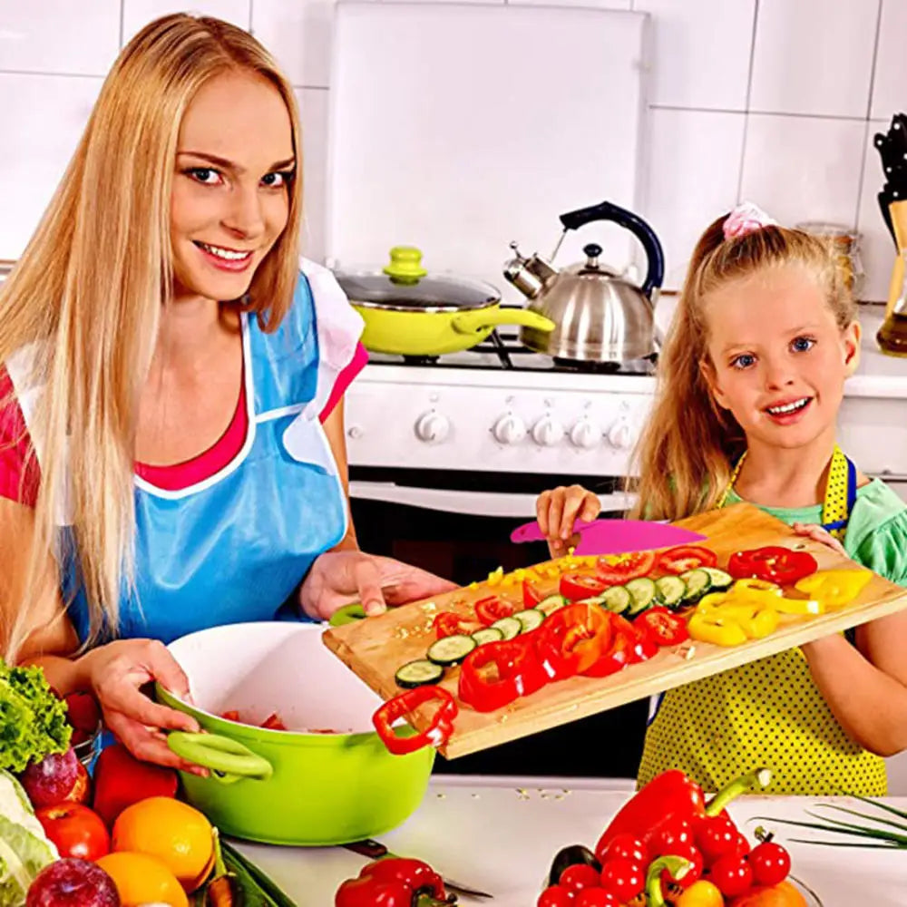 Colorful Children's Safe Cooking Knife Chef Nylon Knives Fruit Bread Cake Salad Lettuce Knifies  Plastic Kitchen Tools Set 2022