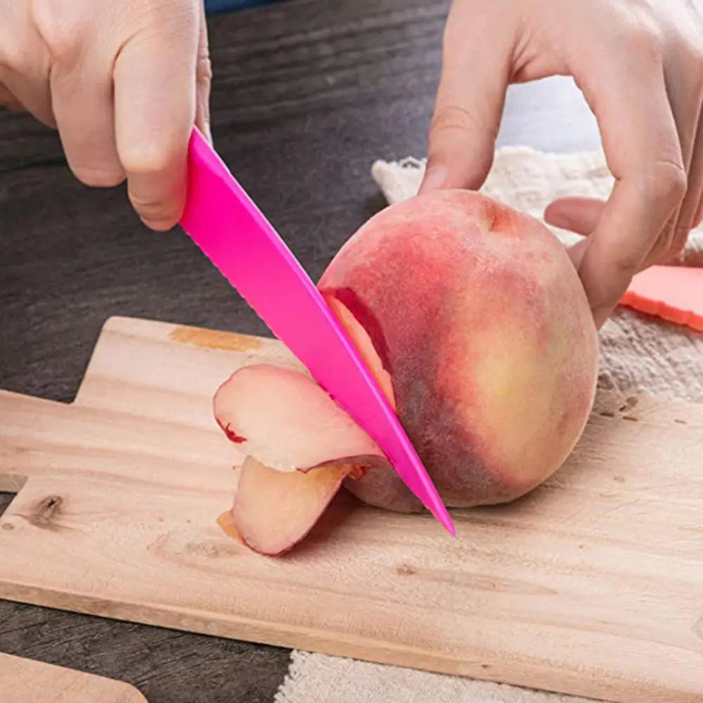 Colorful Children's Safe Cooking Knife Chef Nylon Knives Fruit Bread Cake Salad Lettuce Knifies  Plastic Kitchen Tools Set 2022