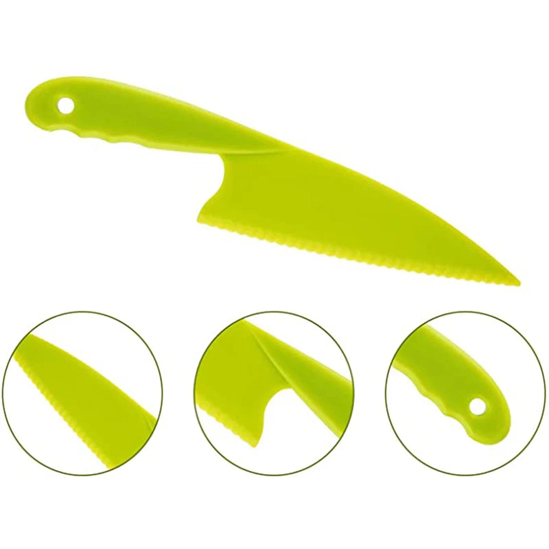 Colorful Children's Safe Cooking Knife Chef Nylon Knives Fruit Bread Cake Salad Lettuce Knifies  Plastic Kitchen Tools Set 2022