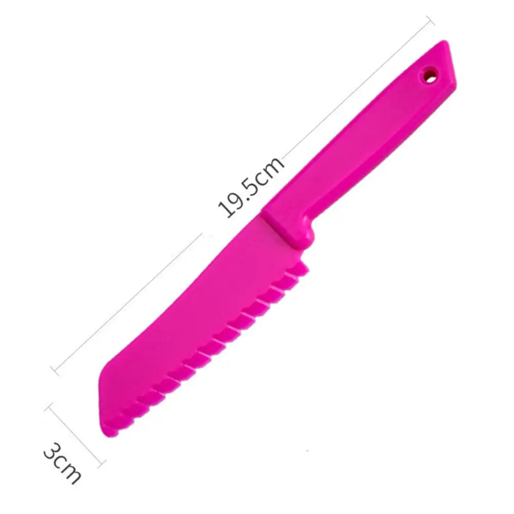 Colorful Children's Safe Cooking Knife Chef Nylon Knives Fruit Bread Cake Salad Lettuce Knifies  Plastic Kitchen Tools Set 2022
