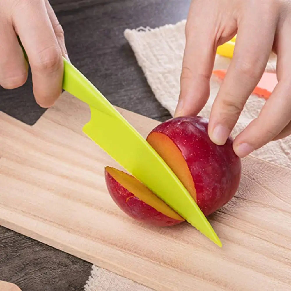 Colorful Children's Safe Cooking Knife Chef Nylon Knives Fruit Bread Cake Salad Lettuce Knifies  Plastic Kitchen Tools Set 2022