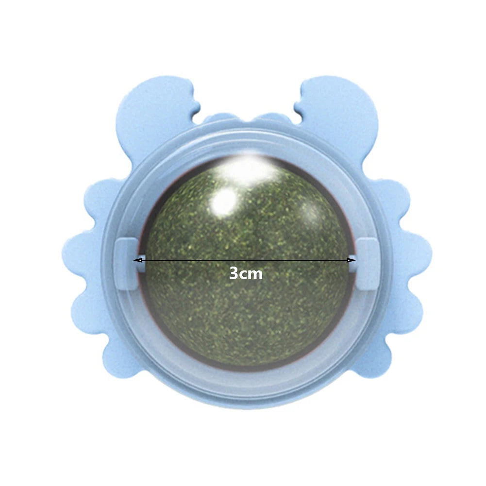 Crab Shaped Edible Toys Catnip Balls Treats Rotatable Indoor Cat Snack Ball Playing Healthy Stick On Roller Safe Pet Accessories