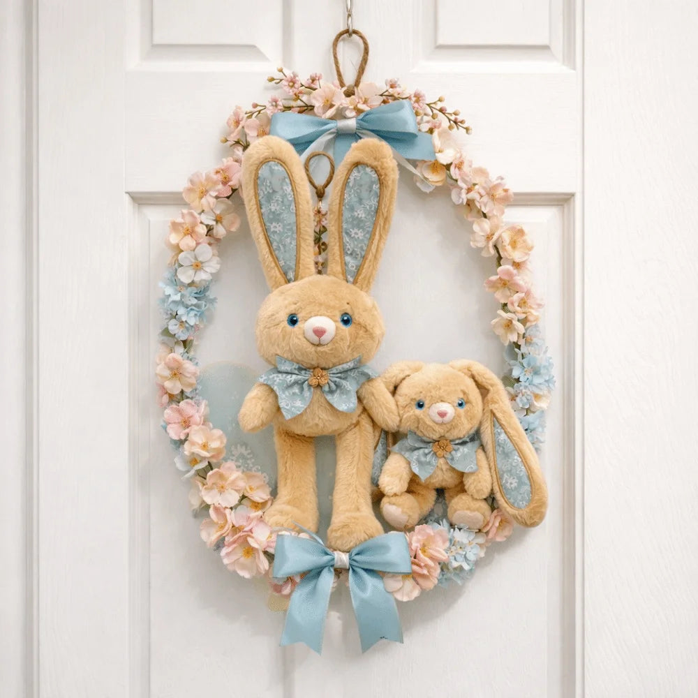 Soft Stuffed Stuffed Bunny Keychain 30cm Size Kawaii Style Ear Pulling Rabbit Creative Design Children Gits Schoolbag Pendant