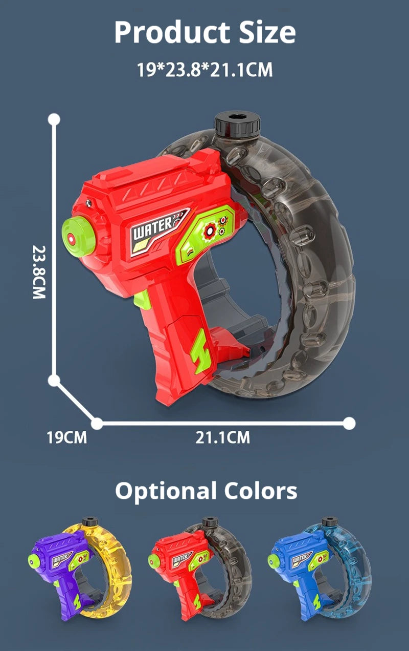 Electric Water Gun Space Concentrator Ring Handheld Cool Light Large Capacity High-speed Water Gun Toy Gifts for Summer Pool