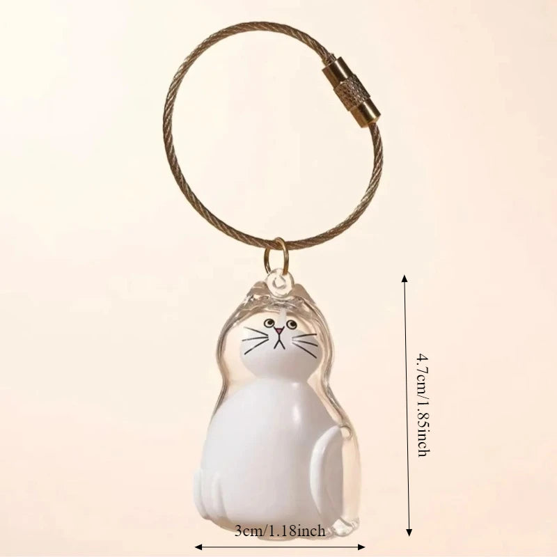 Cat Fur Memorial Charm Resin Keepsake Capsule for Pet Hair Portable Keychain Pendant for Hair Rainbow Bridge Pendant