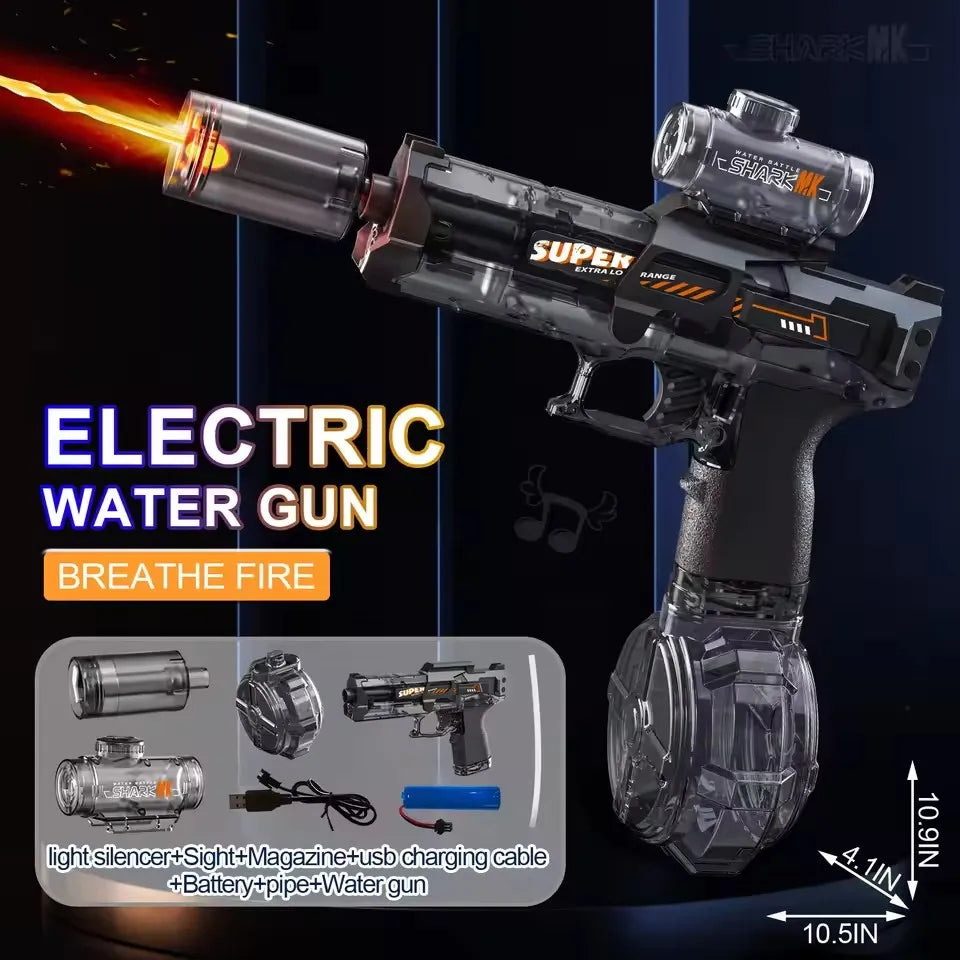 MK3 Simulation Shooting Flames Electric Water Gun Self Absorbent Water Automatic Continuous Water Guns Kids Summer Outdoor Toys