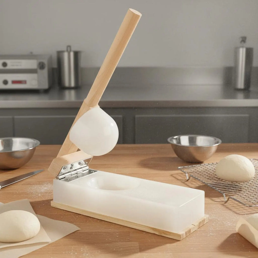 Rice Cake Press Handmade Wooden Paste Press Wooden Paste Flattener Small and Lightweight Dumpling Skin Form for Beginners