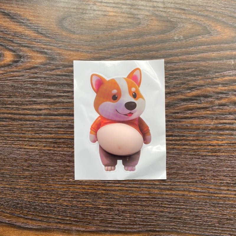 Cute Puppy Big Belly Pinch Sticker Cartoon 3D Shiba Inu Anti-collision Sticker DIY Mobile Phone Case Sticker Children's Toy