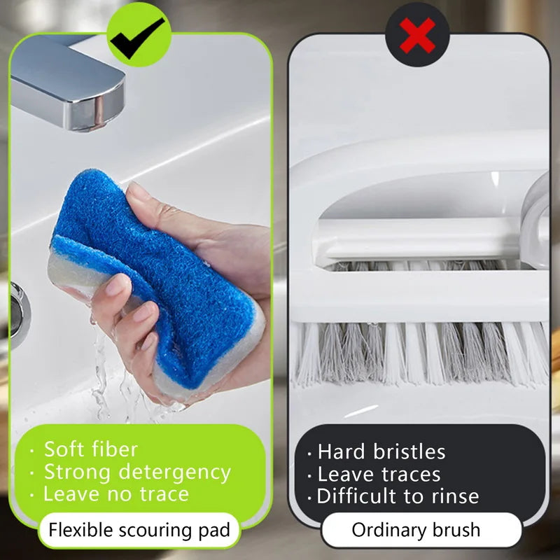 Bathroom Sponge Cleaning Brush Multi-Functional Tool Long Handle Removable Household Floor Bathtub Brushes Ceramic Tile Brush