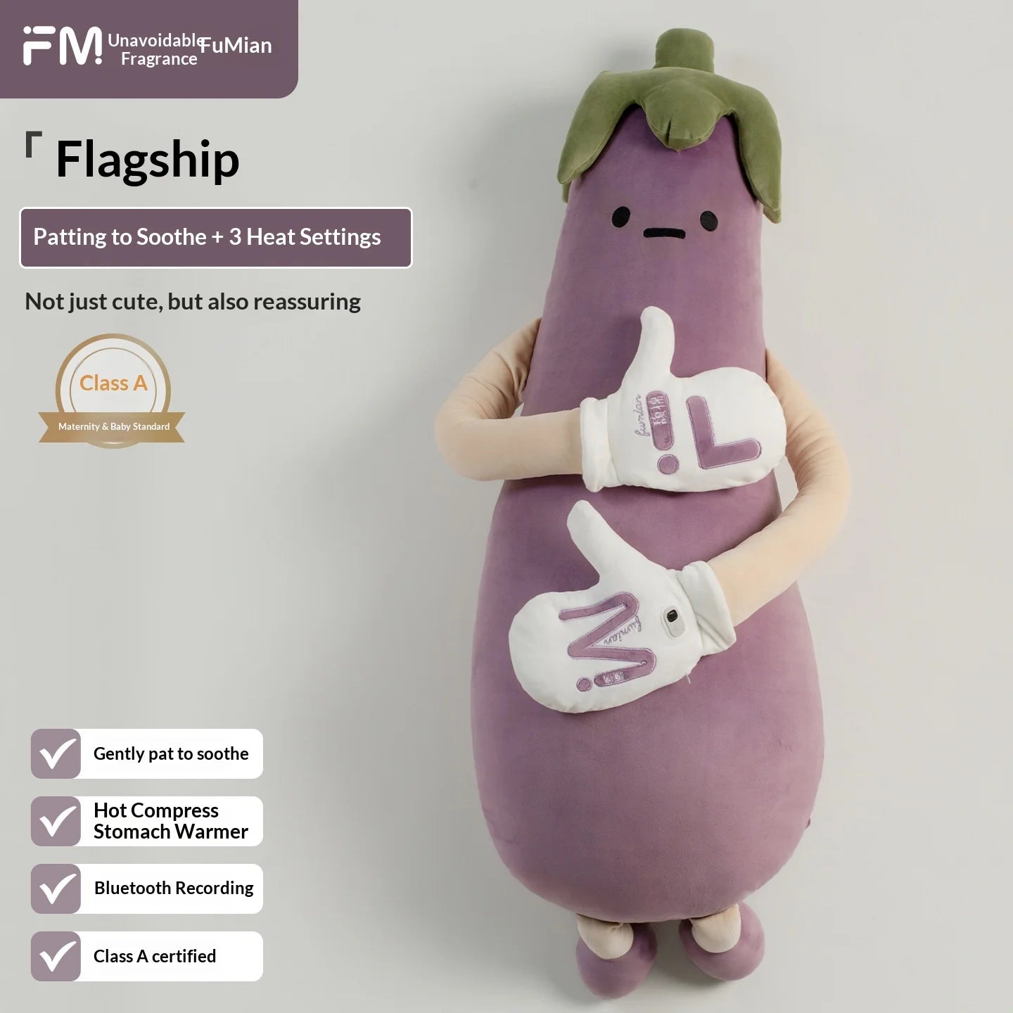 Eggplant King Pillow Specially Developed For Adults Three Adjustable Temp Soothe Sleep Settings Children Sleep Aid Bed Use Gifts