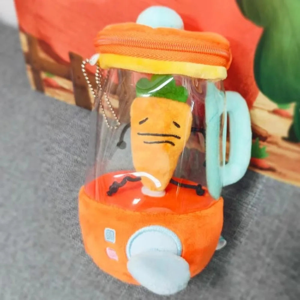 Cartoon Funny Carrot Juicer Plush Toy Drawstring Rotating Bag Pendants Stuffed Plush Toys Carrot/Flower Blender Toy