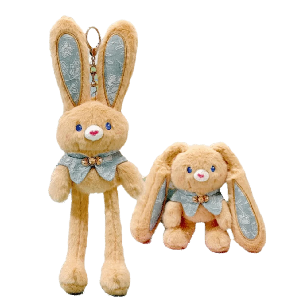 Soft Stuffed Stuffed Bunny Keychain 30cm Size Kawaii Style Ear Pulling Rabbit Creative Design Children Gits Schoolbag Pendant