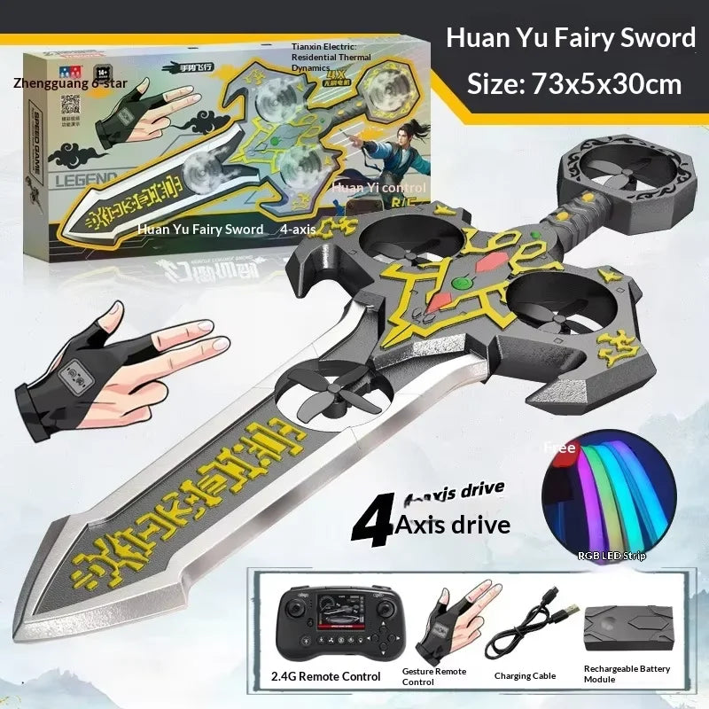 70cm Remote Flying Sword Drone,Rc Glider For Adults,3-Speed Stunt Hand Remote Controlled,Drop-Resistant Material,360° Stunt Flip
