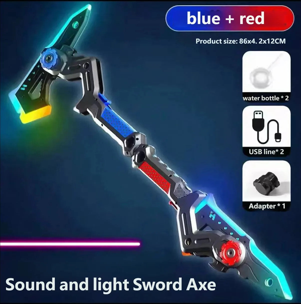 Outdoor Toy Bright Sword Axe Multi-Color Flash LED Light Streamer Cosplay Sword Toy Party Family Interactive Toy For Kids Adult