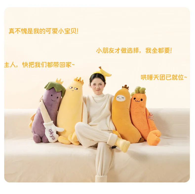 OKYA Carrot King Patting Hugging Sleeping Plush Toy Doll Hug Squishy Pillow Cushion Plushie Birthday Gift for Girlfriend