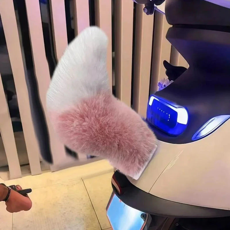 Remote Control Electric Wagging Fox Tail for Scooter Plush Faux Fur Car Rear Decoration Moving Animal Tail Accessory