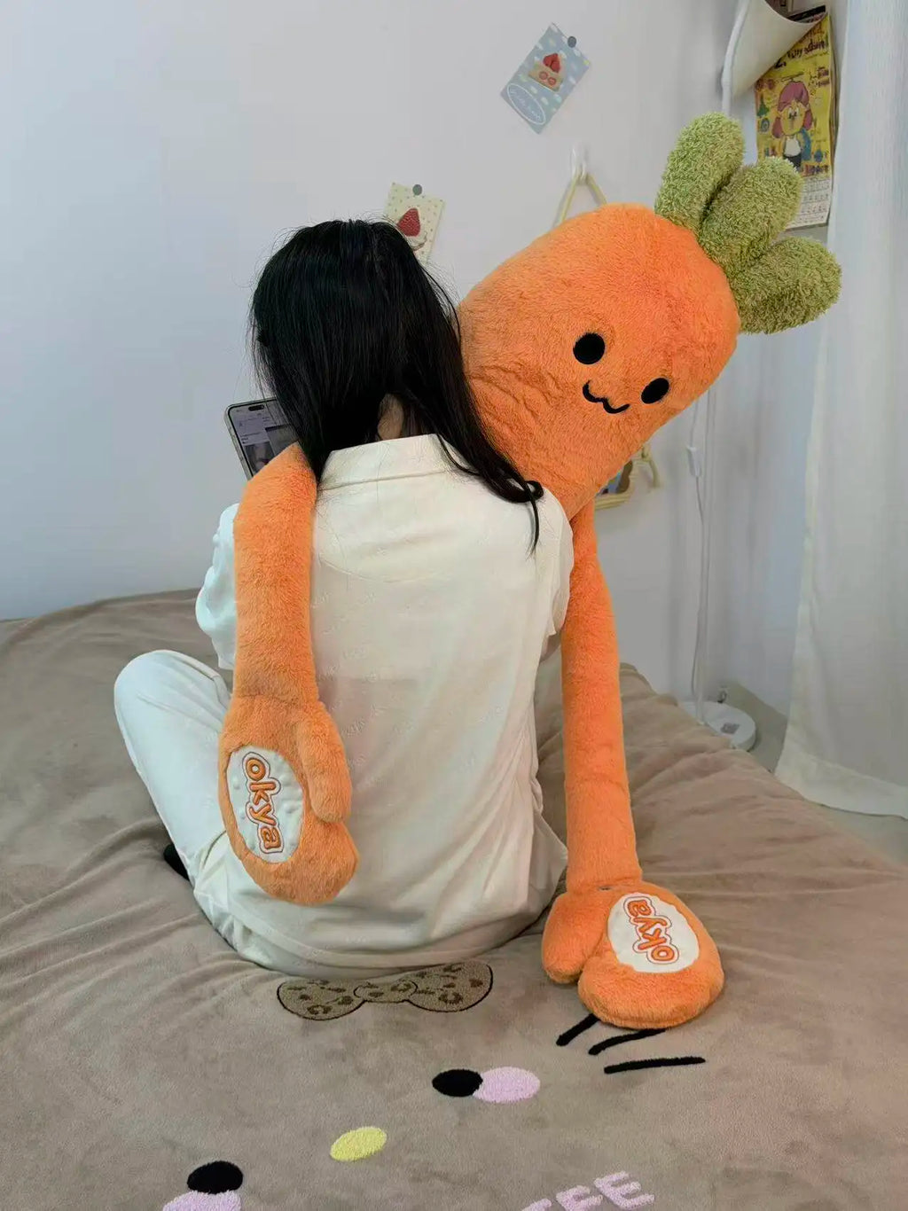 OKYA Carrot King Patting Hugging Sleeping Plush Toy Doll Hug Squishy Pillow Cushion Plushie Birthday Gift for Girlfriend