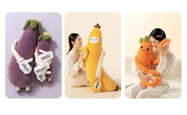 OKYA Mango King Sleeping Plush Patting Hugging Pillow Soothing Doll Squishy Tapping Plushie Birthday Gift for Girlfriend