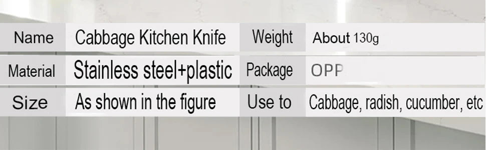 Kitchen Multifunctional Cabbage Cutting Knife, Stainless Steel Cutting Knife Suitable for Cutting Cabbage and Vegetables