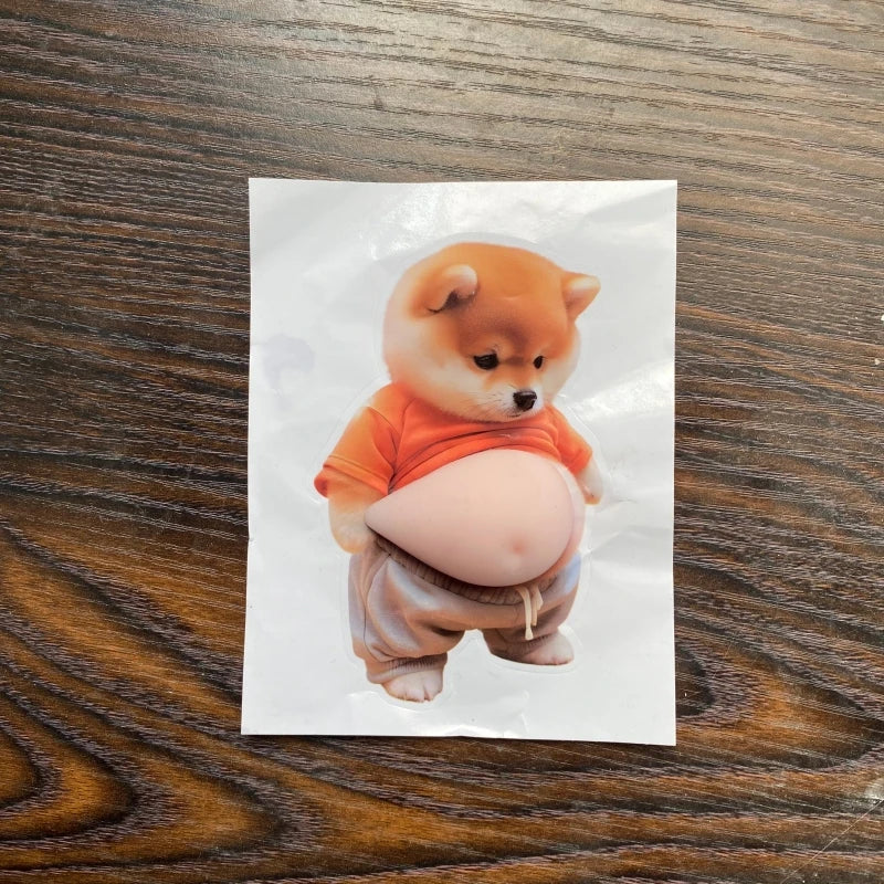 Cute Puppy Big Belly Pinch Sticker Cartoon 3D Shiba Inu Anti-collision Sticker DIY Mobile Phone Case Sticker Children's Toy