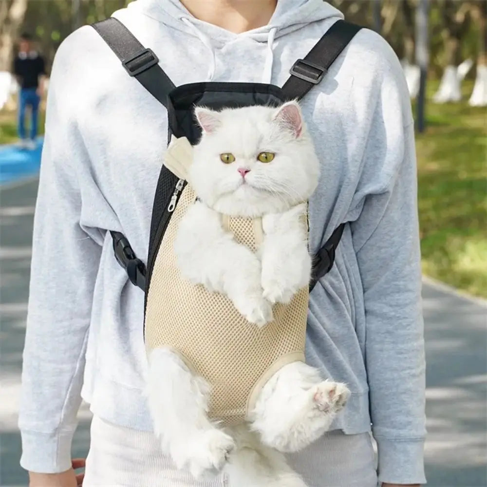 Adjustable Pet Backpack Double Shoulder Breathable Cat Carrier Bag Dog Carrier Backpack for Small Dog Cat Outdoor Accessories