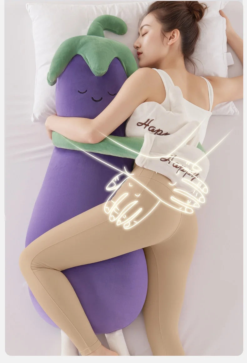 Zhimengren Eggplant Sleep Pillow Bluetooth Music Remote Control Adjustable Patting Plush Toy For Adults Pregnant Women Girls