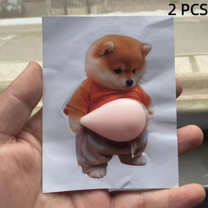 Cute Puppy Big Belly Pinch Sticker Cartoon 3D Shiba Inu Anti-collision Sticker DIY Mobile Phone Case Sticker Children's Toy