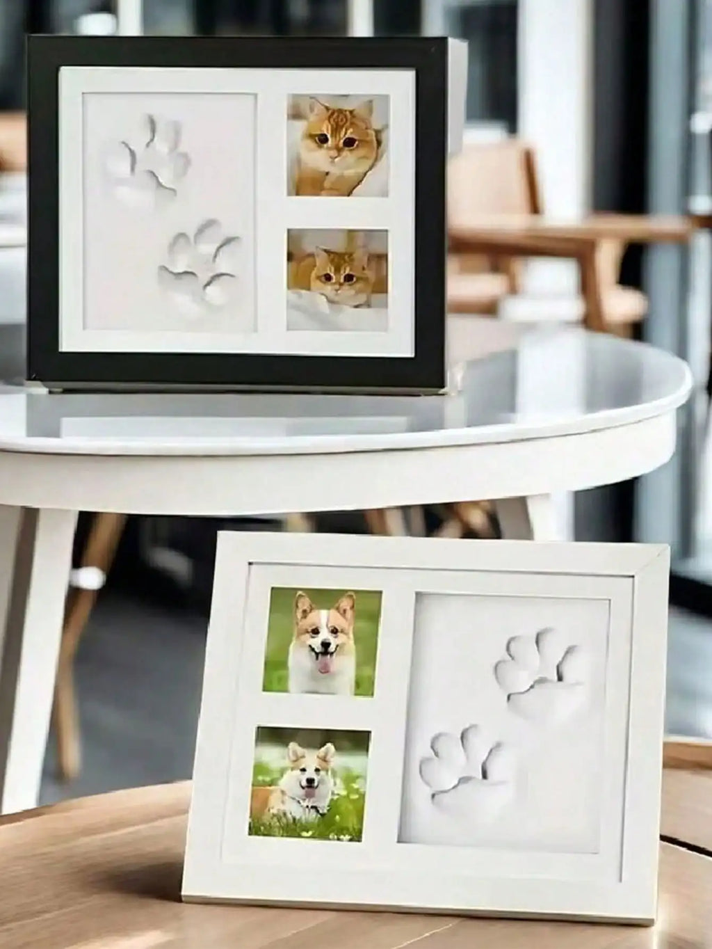 1pcs DIY Pet Paw Print Memorial Set - Clay Mold & Photo Frame, Souvenir Kit for Dogs & Cats, Perfect Pet Memorial Gift