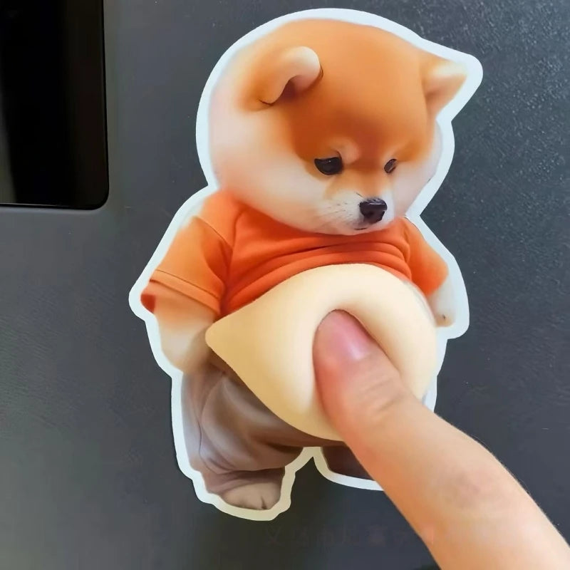 Cute Puppy Big Belly Pinch Sticker Cartoon 3D Shiba Inu Anti-collision Sticker DIY Mobile Phone Case Sticker Children's Toy