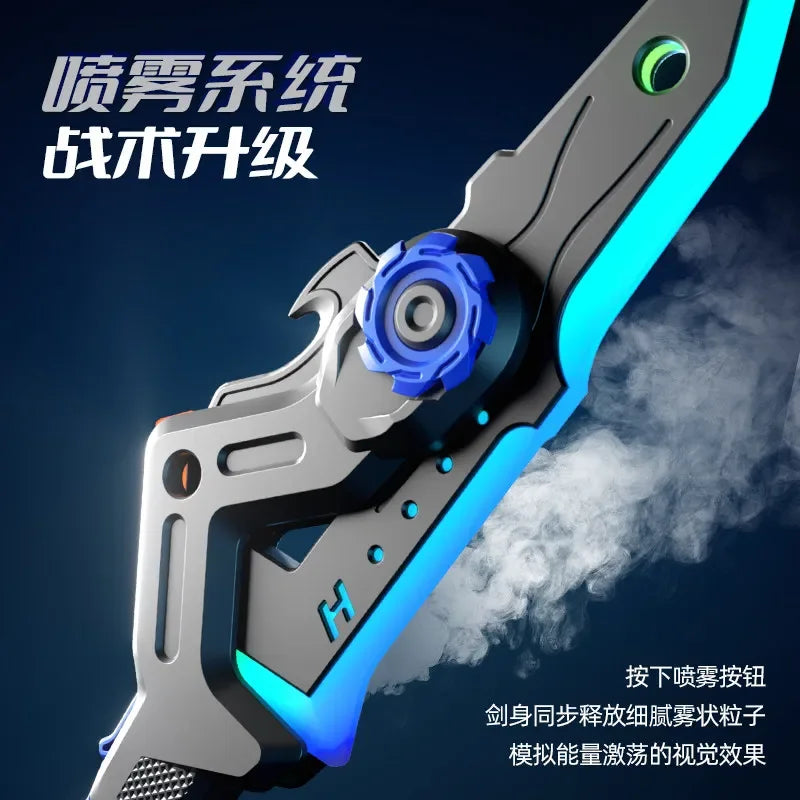 2-in-1 Transformable Battle Axe Toy LED Glowing with Vibration Sound Creative Cosplay Prop for Kids Boys Indoor Outdoor Game