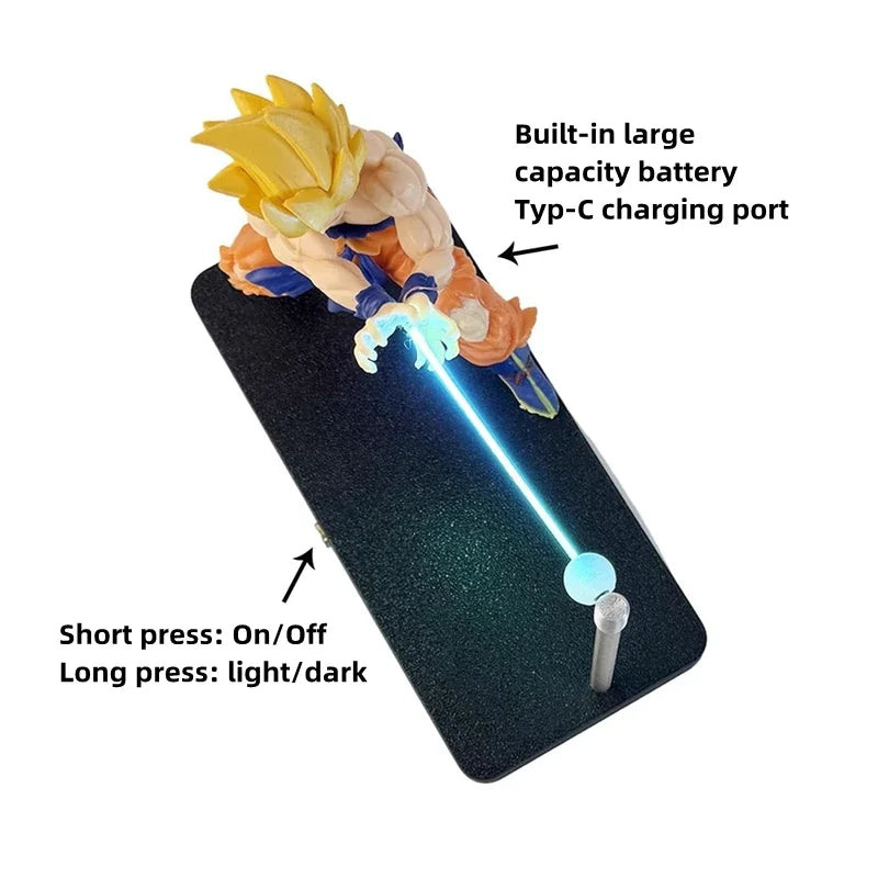 Anime Dragon Ball Son Goku Kamehameha Night Light Figures Desktop Touch Control Lamp Rechargeable Night Lamp Figures with Cotton