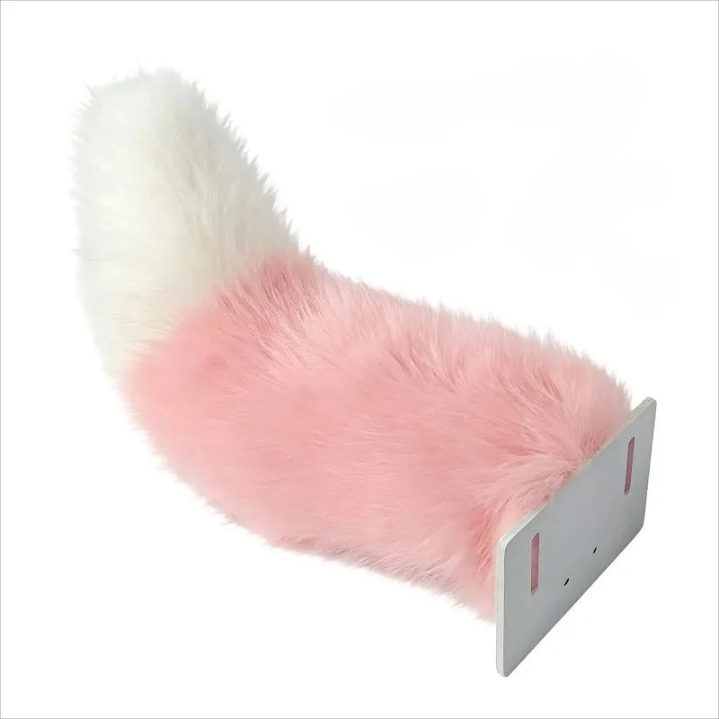 Remote Control Electric Wagging Fox Tail for Scooter Plush Faux Fur Car Rear Decoration Moving Animal Tail Accessory