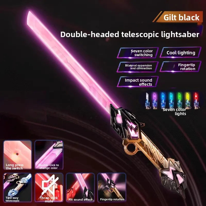 Laser Sword Extensible Glow Sword Two-in-One Colorful Flash Fluorescent Stick Toy