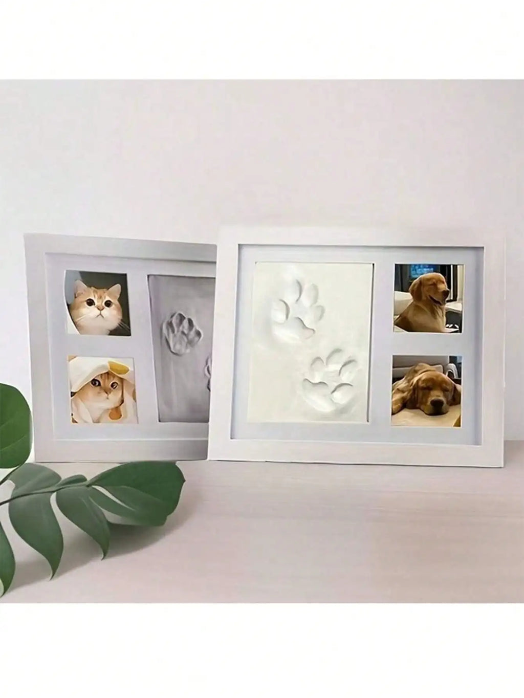 1pcs DIY Pet Paw Print Memorial Set - Clay Mold & Photo Frame, Souvenir Kit for Dogs & Cats, Perfect Pet Memorial Gift