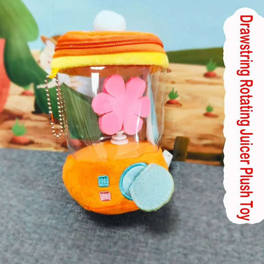 Cartoon Funny Carrot Juicer Plush Toy Drawstring Rotating Bag Pendants Stuffed Plush Toys Carrot/Flower Blender Toy