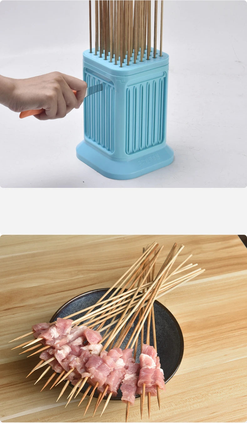Meat Cutter String Meats 49 Grids Rotisserie Lamb Beef Barbecue Skewer Outdoor Camping Kebab Kitchen Accessories BBQ Tools