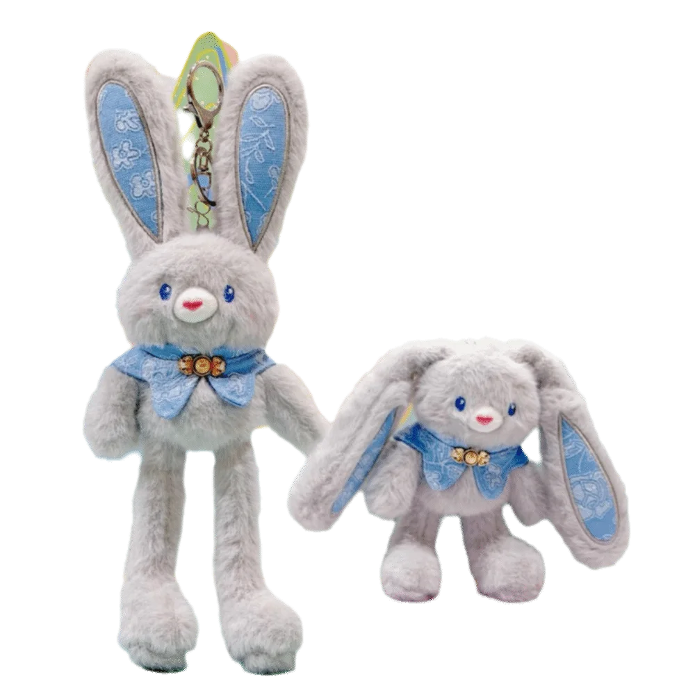 Soft Stuffed Stuffed Bunny Keychain 30cm Size Kawaii Style Ear Pulling Rabbit Creative Design Children Gits Schoolbag Pendant