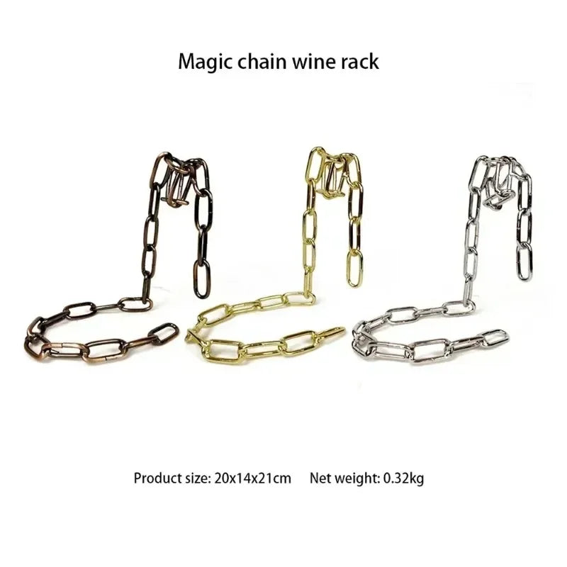 Kitchen Magical Suspension Iron Chain Wine Racks One Bottle Wine Display Racks Stand Holder Dining Room Cellar Bar Decoration