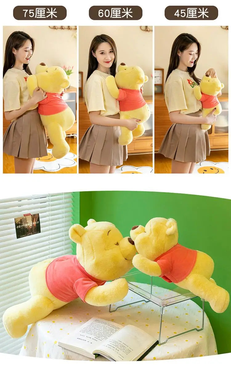 Disney Winnie The Pooh Kawaii Pooh Bear Stuffed Plush Toy Doll Cartoon Sofa Cushion Pillow Peluches Children Girl Birthday Gift