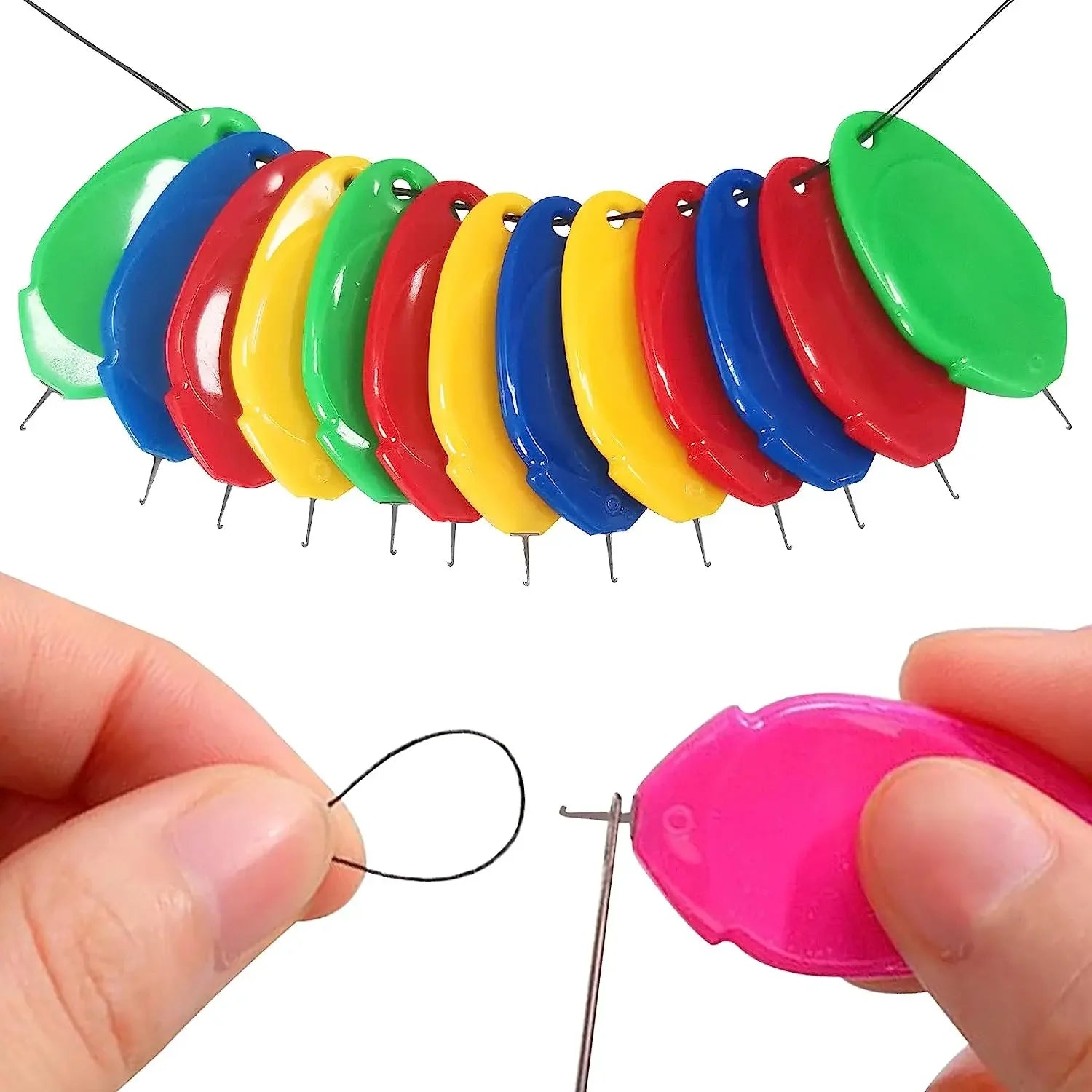 6Pcs Needle Threader Stitch Insertion Tool for Sewing Machine Plastic Wire Loop for Needles Needleswork Threader Sewing Gadgets