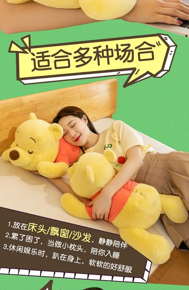 Disney Winnie The Pooh Kawaii Pooh Bear Stuffed Plush Toy Doll Cartoon Sofa Cushion Pillow Peluches Children Girl Birthday Gift