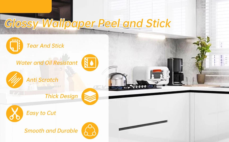 Kitchen countertop marble wallpaper PVC self-adhesive renovation wall stickers kitchen cabinet wall peel and stick stickers