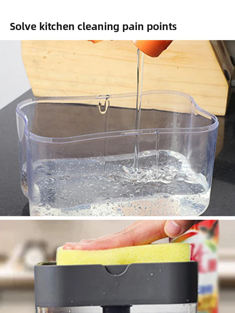 Kitchen Detergent Press Portable Soap Dispenser Pak Clean Cloth Dishwashing Pot Soap Dispenser Cleaning Tool