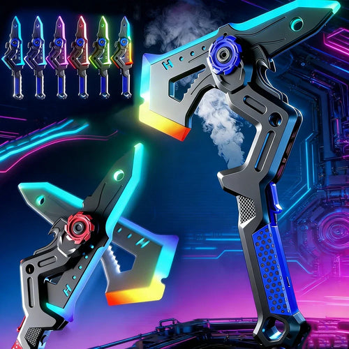 2-in-1 Transformable Battle Axe Toy LED Glowing with Vibration Sound Creative Cosplay Prop for Kids Boys Indoor Outdoor Game