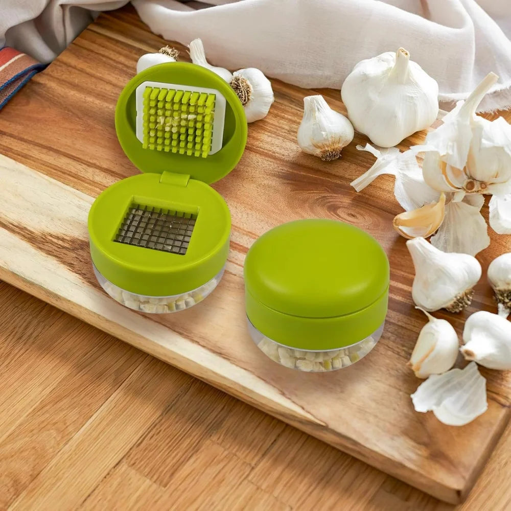 1pc Multifunctional Garlic Press Manual Mincer， ABS and Stainless Steel Garlic Slicer Handheld Ginger Masher with Storage Case