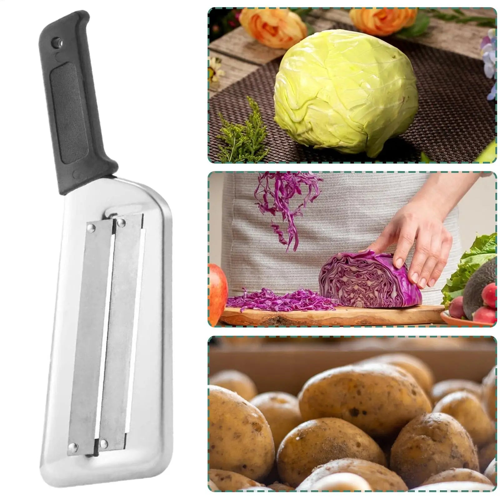Vegetables Cutter Stainless Steel Veggie Shredders Tool Kitchen Food Shredding Aid With Non-slip Base for Salads Stir-fry