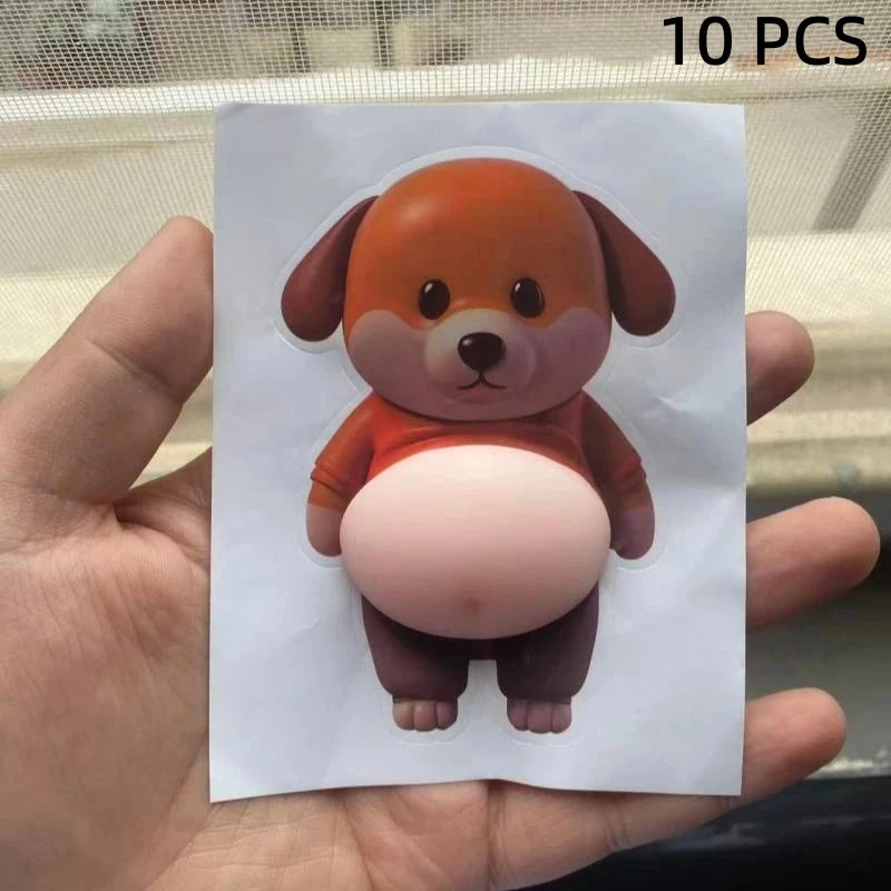 Cute Puppy Big Belly Pinch Sticker Cartoon 3D Shiba Inu Anti-collision Sticker DIY Mobile Phone Case Sticker Children's Toy